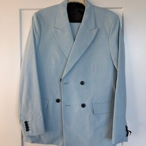 Men's RW&Co Light Blue Double-Breasted Suit jacket